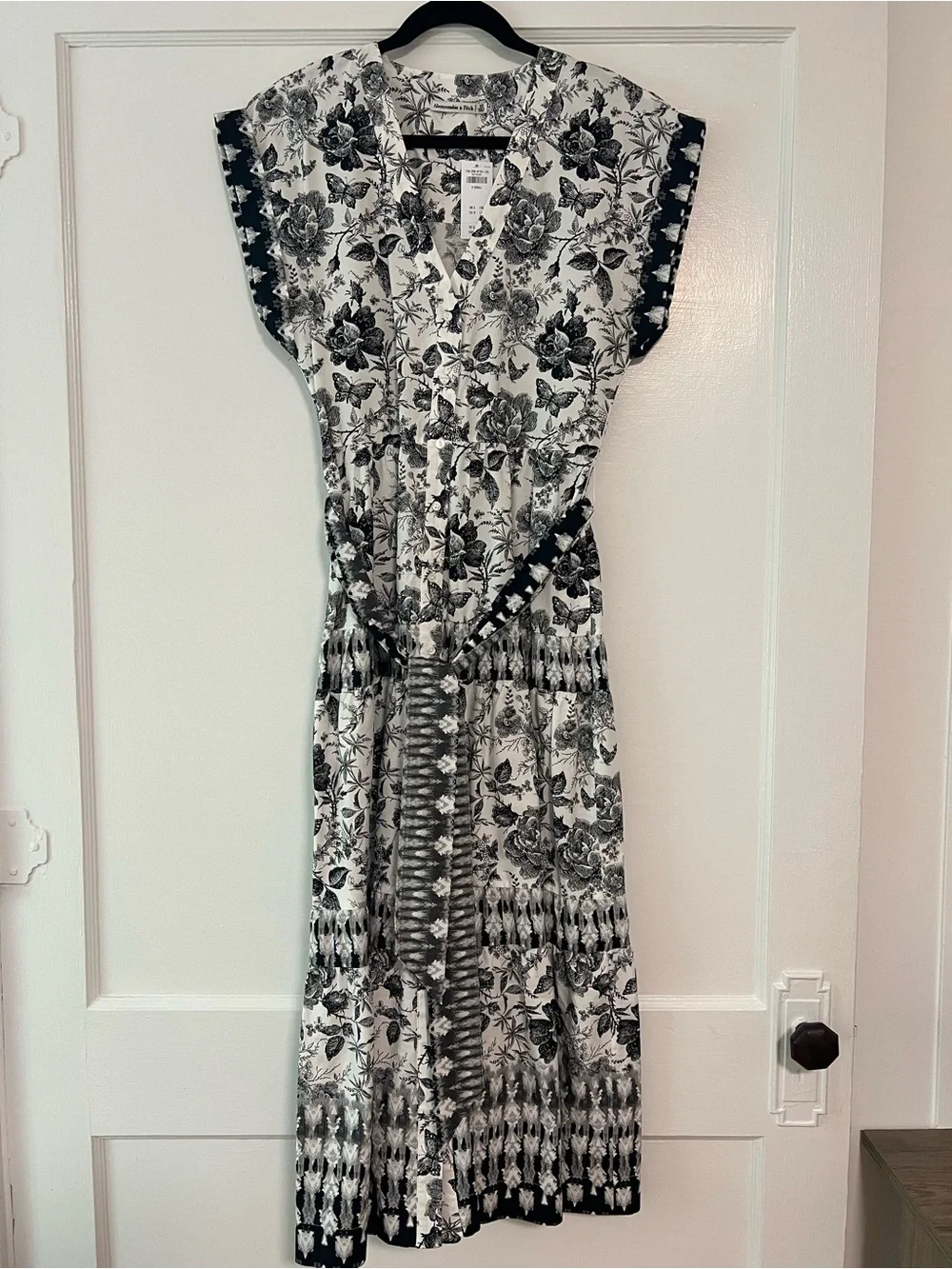 Black & White Floral Maxi Dress